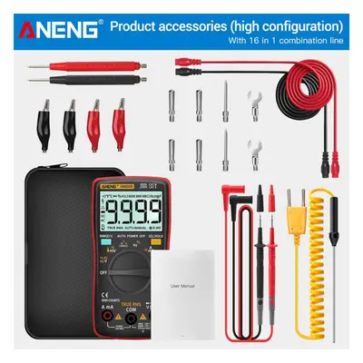 (red, Pro) Aneng An8009 Digital Multimeter Transistor Testers Capacitor True-rms Tester Automoti