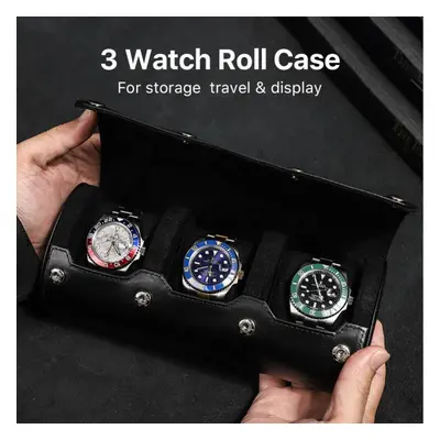 (black, Slot) Luxury Watch Roll Box Slot Leather Case Holder Men&apos;s And Women&apos;s Watch S