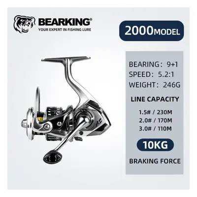 (as the picture, AS-2000) Bearking Brand New Arrival Saltwater Fishing Reel Spinning 9+1bb 5.2:1