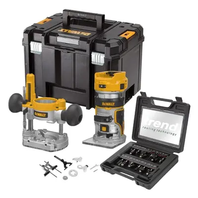 Dewalt DCW604NT 18v XR Brushless Cordless 1/4" Router + Plunge Base + Trend Set