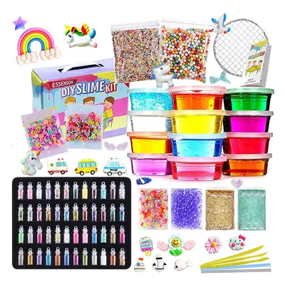 Slime Kit - Slime Making Kit for Kids Art Craft, with Glitter Powder, Crystal Clear Slime, Glitt