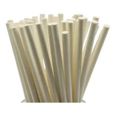 (White, 114mm x 4mm (7800 Pcs)) Paper Lollipop Sticks in Various Lengths and Pack Sizes