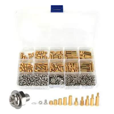 M3BH6 750Pcs M3 Brass Male-Female Hex Column Standoff Support Spacer Pillar Stainless Steel Bolt