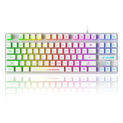 LexonElec K16 Wired 87keys Gaming Keyboard Mechanical Feeling Rainbow LED Backlit Waterproof Erg