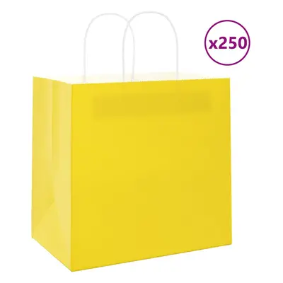 (yellow, x x cm) vidaXL Paper Bags pcs with Handles Brown 21x11x36 cm Paper Grocery Bag