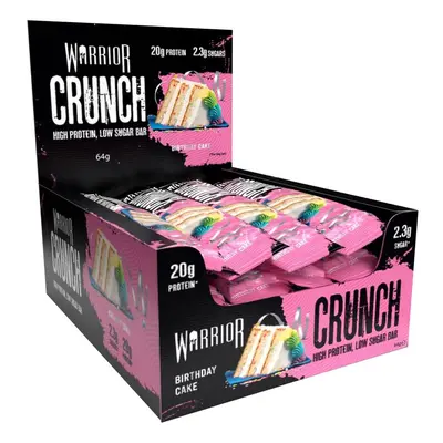 Warrior, CRUNCH - High Protein Bars - 20g Protein Each Bar - Pack x 64g, Birthday Cake