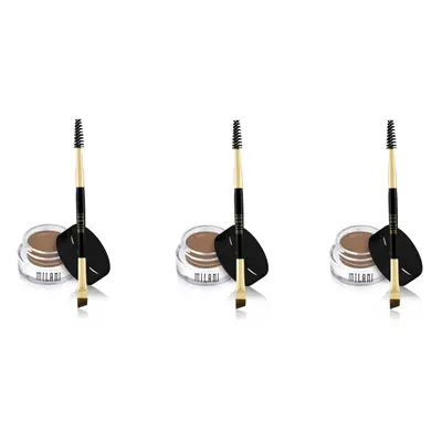 Milani Stay Put Brow Colour Medium Brown 2.6g x3