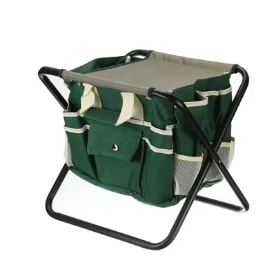 12.2x15.4x13.4inch Folding Kneeler Seat Oxford Cloth Camping Chair Fishing Seat with Detachable 