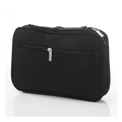 (Black) Nylon Women Travel Cosmetic Bag Waterproof Makeup Tool Storage Finishing Handbag Organiz