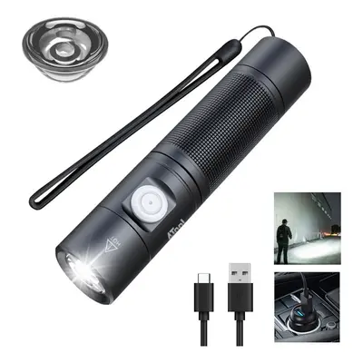 1400lm TIR Lens 200m Long Range Compact EDC Flashlight with Type-C USB Rechargeable