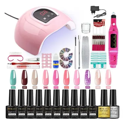 (as the picture) Nail Set With Nail Lamp Nail Dryer Nail Drill Machine Manicure Set Kit Soak-off