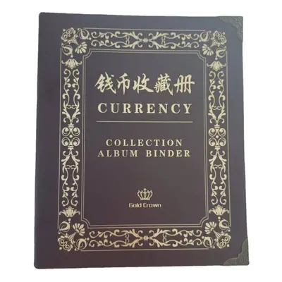 (brown) Large Capacity Banknote Collection Book, Coin Protection Folder, Coin Commemorative Coin