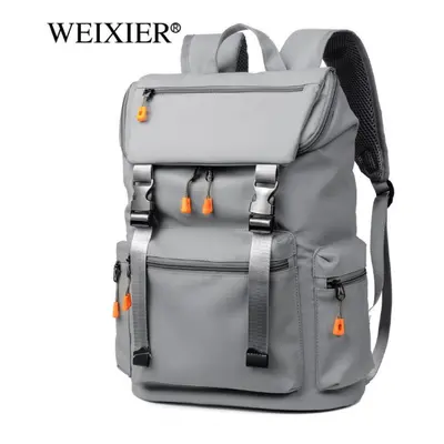 (grey) Weixier High Quality Waterproof Men&apos;s Laptop Backpack Luxury Brand Designer Black Ba