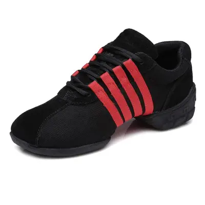 (red, 40) Size Women Ladies Breath Fitness Dance Sneakers Ballet Jazz Modern Shoes Canvas Mesh D