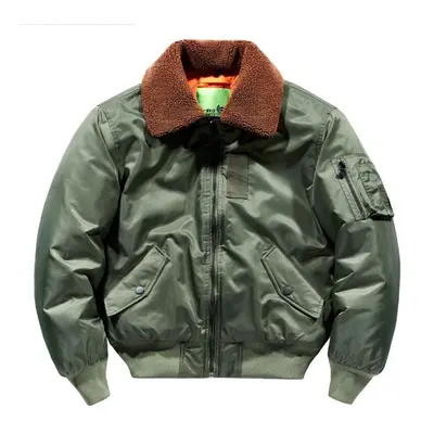 (green, M) Fall/winter Air Force Ma1 Bomber Jacket Men&apos;s Flight Jacket With Cotton Detachab