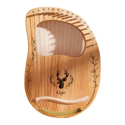 LLhappy-Lyre Harp Strings Piano Wooden Mahogany Musical Instrument with Tuning Wrenchportable