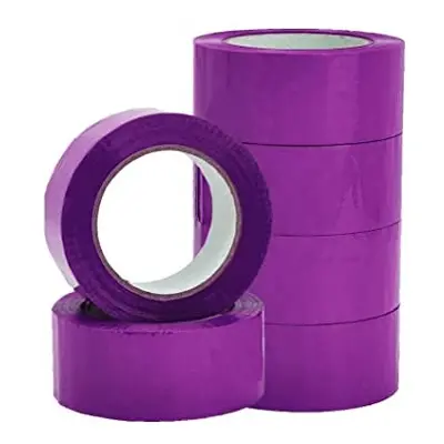 6 x Parcel Packaging Tape 48mm x 66m Purple Heavy Duty Strong Adhesive Cello tape for Packing Ca