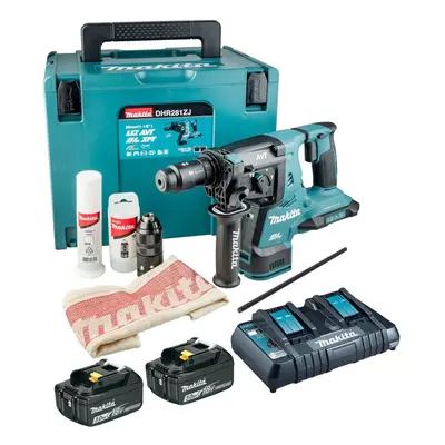 Makita DHR281RT2J 36v / 18v LXT Twin SDS Brushless Hammer Drill AVT + 2x 3.0ah