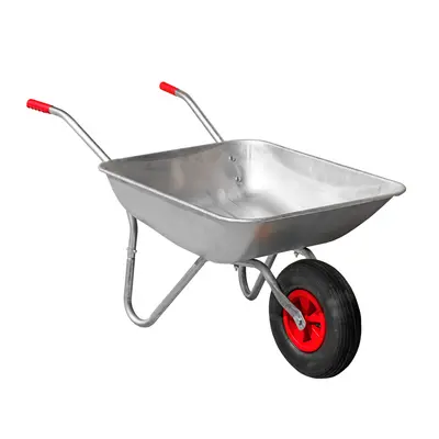 KCT 65L Garden Galvanised Steel Wheelbarrow with Pneumatic Tyre