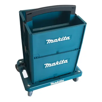 Makita MakPac Case Tool Box Carrier Open Tote - Twin Pack + Wheeled Cart Trolley