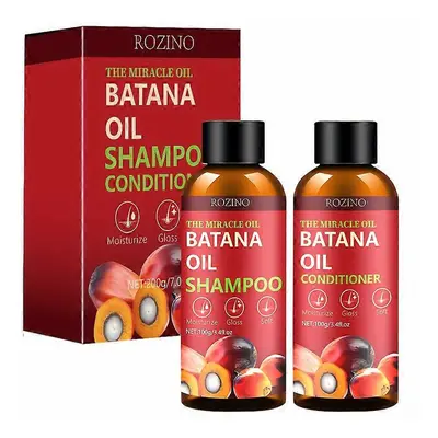 (2 Set) Batana Oil Shampoo and Conditioner Set, Deeply Cleanses, Refreshes, Controls Oil, Moistu