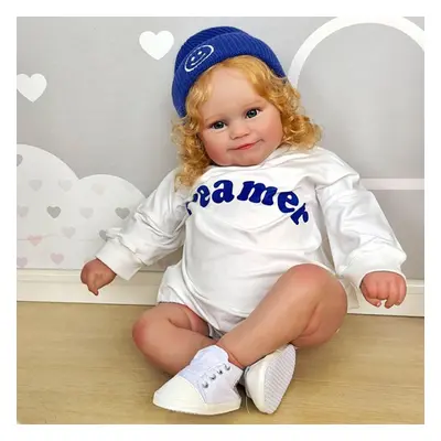 (as the picture) 60cm Maddie Reborn Toddler Popular Girl Doll With Hand-root Hair Soft Cloth Bod