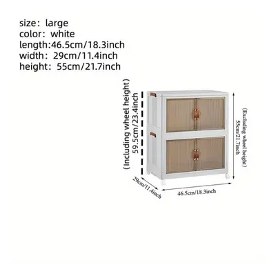 (white, Two Layer Folding Cabinet) 1pc Transparent Storage Box Collapsible Storage Bin With Lids