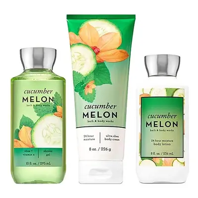 Bath & Body Works Signature Collection Cucumber Melon Gift Set ~ Body Cream ~ Shower Gel & Body 