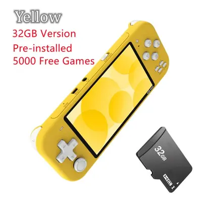 (Yellow 32GB) Newest 4.3 inch Handheld Portable Game Console with IPS screen