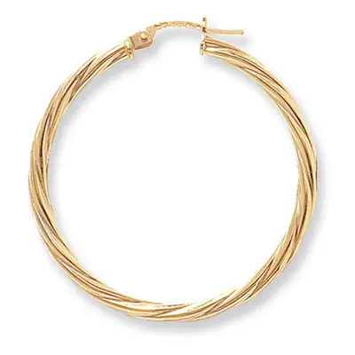 9ct Yellow Gold Extra Extra Large Twist Hoop Earrings