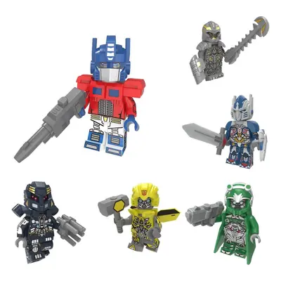 8pcs Transformers Optimus Bumblebee Megatron Minifigures Toys Building Blocks