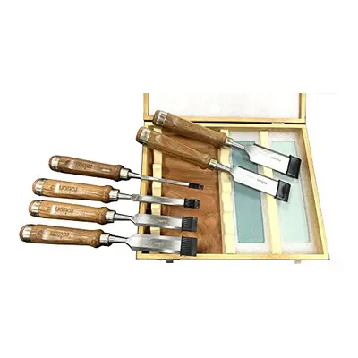 56150 8pc Wood Chisel & Stone Set in Walnut Handle