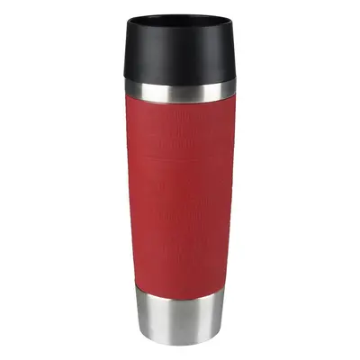 Tefal K3084214 Travel Mug Grande, Reusable Drink Bottle To Go, Quick Press Closure, Red Silicone