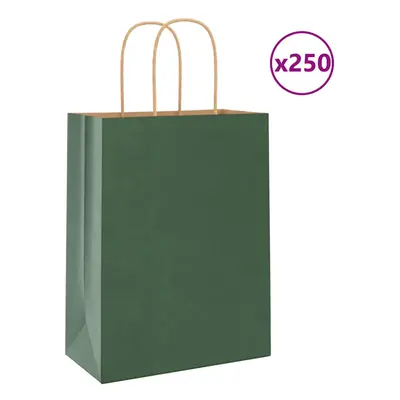 (green, x x cm) vidaXL Paper Bags pcs with Handles Brown 21x11x36 cm Paper Grocery Bag