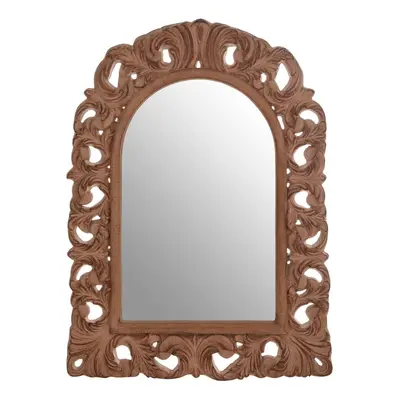 Premier Housewares Antique Brown Arc Leaf Wall Mirror