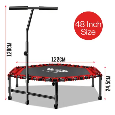 (Mini Fitness T Mini Fitness Trampoline Jumper Rebounder Exercise Gym Bouncer T Handle Max Load 