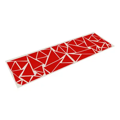 (Red) 200x60cm Car Side Body Sticker DIY Vinyl Decal Graphic Triangles