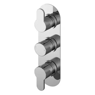 Pride Round Concealed Thermostatic Triple Shower Valve (2 Outlets) - Chrome - Balterley