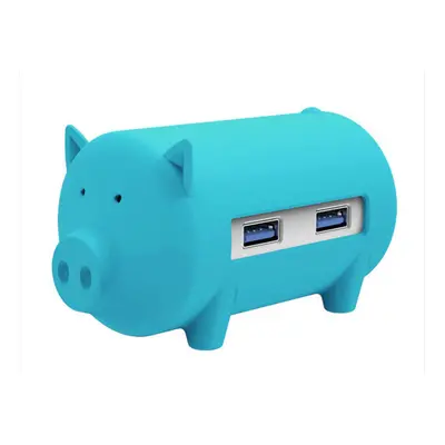 (Blue) Little Pig High Speed USB 3.0 OTG HUB Adapter SD TF Card Reader for Macbook Laptop