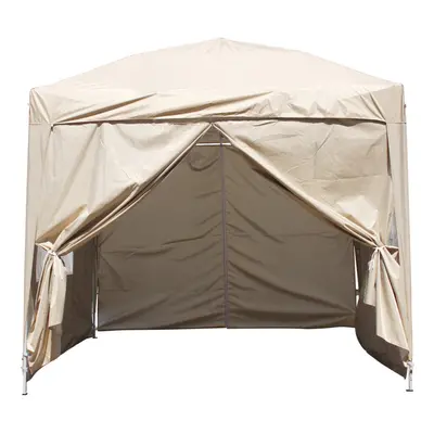 (2x2M, Beige) Greenbay Garden Pop Up Gazebo Party Tent Folding Wedding Canopy With Carrying Bag