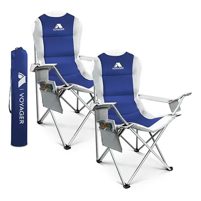 Voyager Folding Camping Chair 2-Pack, Lightweight with Pocket and Drinks Holder