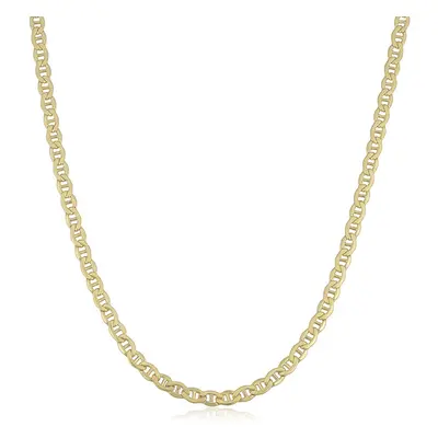 (20, Yellow) 14K Yellow Gold Filled Solid Mariner Chain Necklace, 4.5 mm Wide