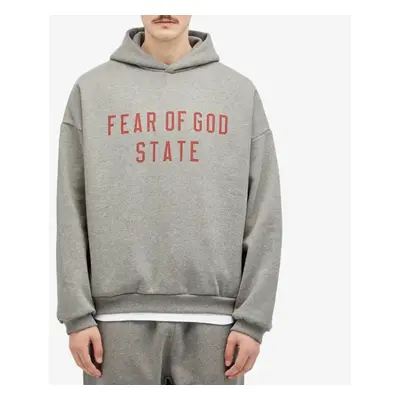 (Gray, L) Fear of God Essentials Mens Fleece Pullover Long Sleeve Sweatshirt Casual Hooded Tops