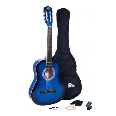 (Blue) Rio 3/4 Junior Acoustic Classical Guitar Pack