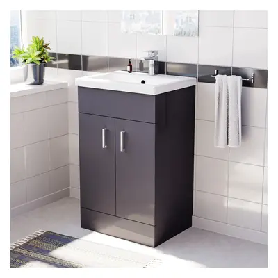 Nanuya 500mm Medium Basin Vanity Unit Floor Standing Grey