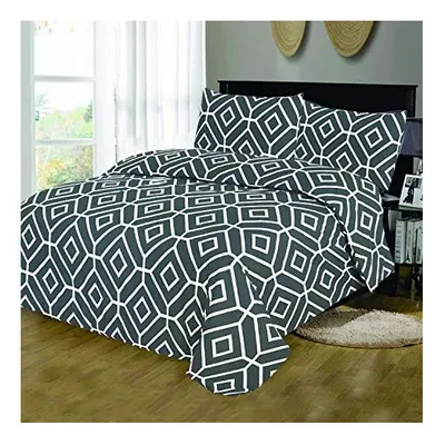 Mastex Printed Duvet Cover Double Bed Set ? (Icon Grey ? double) - 100% Egyptian Cotton ? Soft A