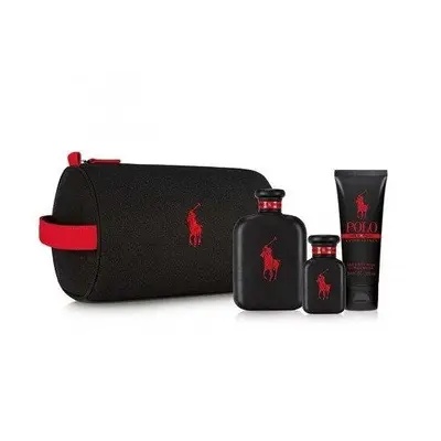 Polo Red Extreme Pcs Set: 4.2 Parfum Spray + 1.36 Parfum Spray + 3.4 Hair & Body Wash + Dopp Kit