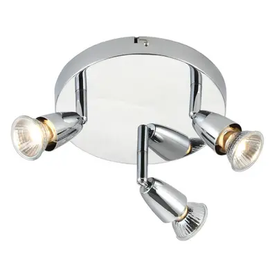 LED Adjustable Ceiling Spotlight Chrome Plate Triple GU10 Dimmable Downlight