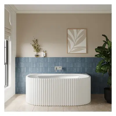 Contemporary Back To Wall Freestanding Bath with Ribbing from Balterley - 1600mm x 780mm