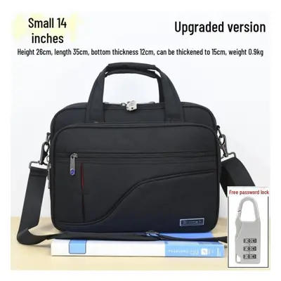 (black, Upgraded small version, inches) Men&apos;s Canvas Business Briefcase with Large Capacity